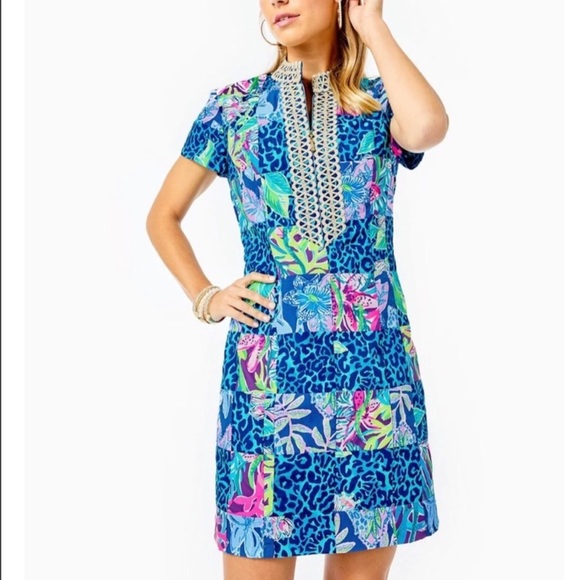Lilly Pulitzer Plus Size Adrena patchwork shift Pop Up Lillys Party dress SZ 14 - Picture 2 of 9